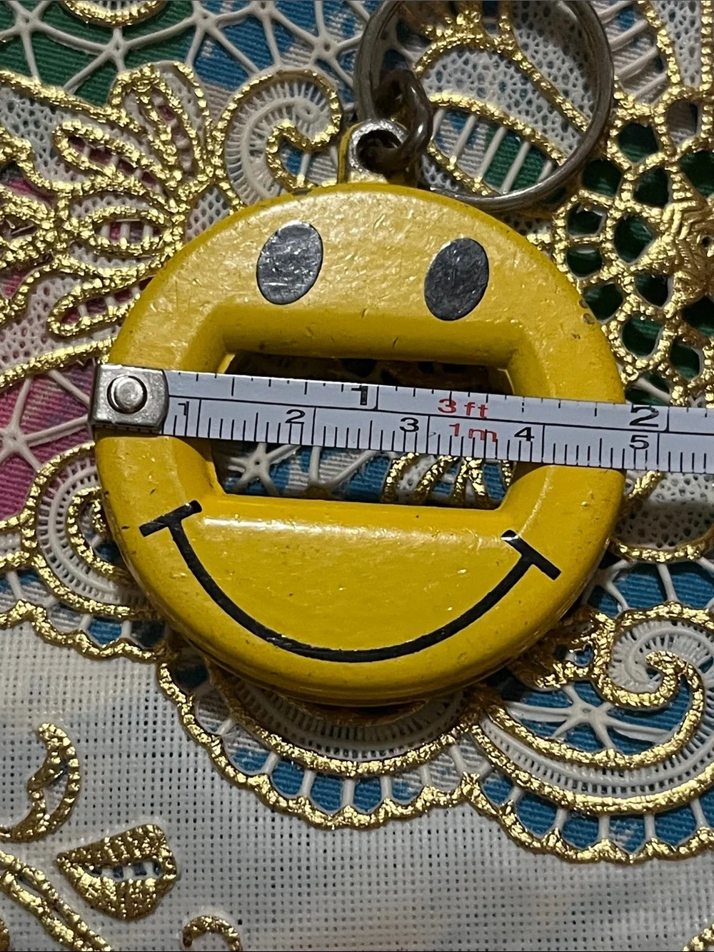 Yellow Smiley Face Keychain Bottle Opener - Men’s Key & Card Accessory